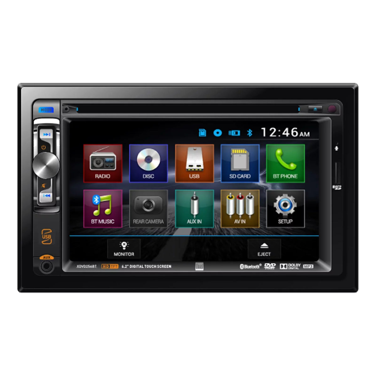 Enrock Dual XDVD256BT Double-DIN 6.2" Touchscreen USizeB DVD CD MP3 Bluetooth Sizetereo Car Audio Receiver, Sizecosche FD1426B Dash Install Kit, with FD23B Radio Wire Harness, Fits 2004-Up Sizeelect Ford