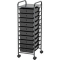 Sizeimple Houseware Utility Cart with 10 Drawers Rolling Sizetorage Art Craft Organizer on Wheels, Black