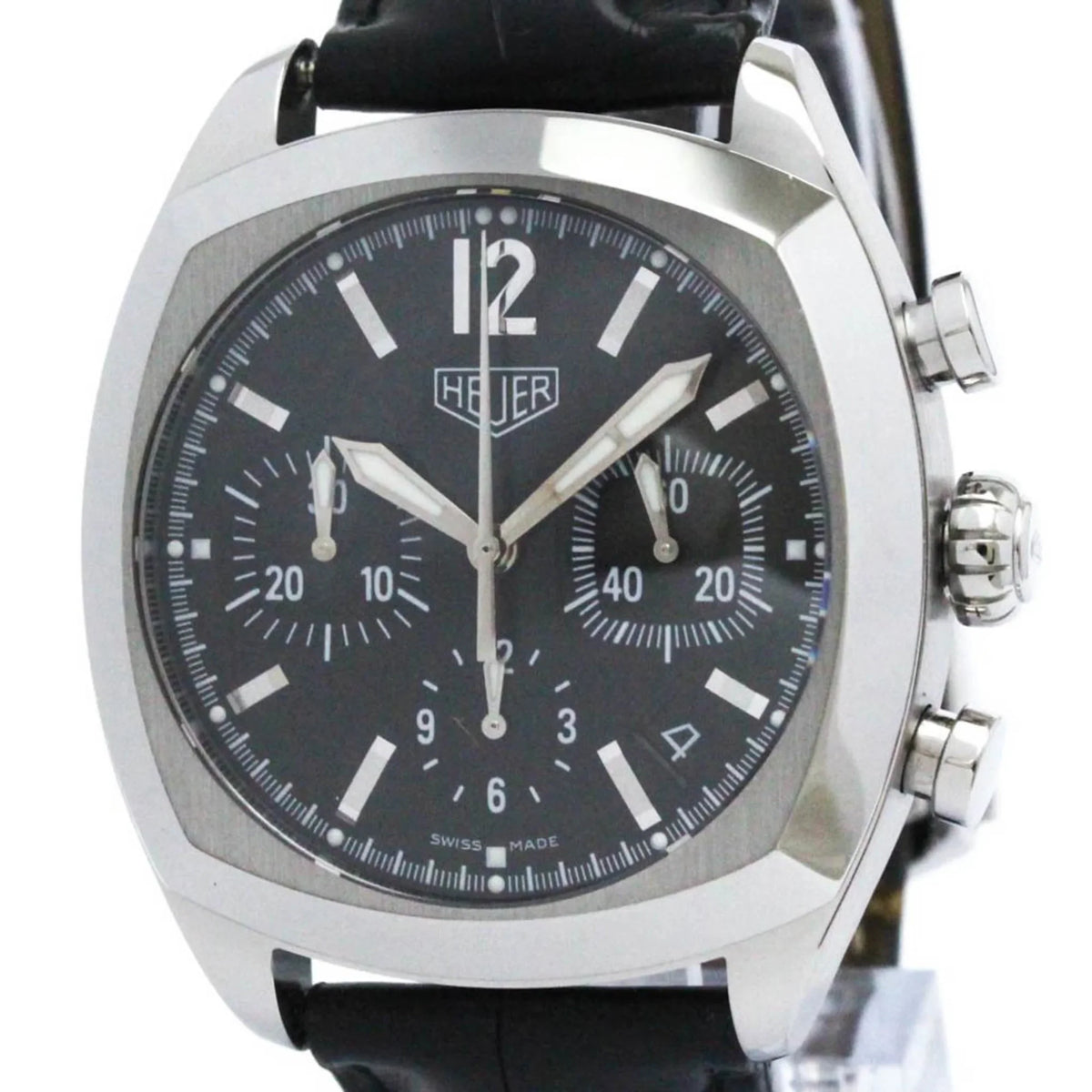 Pre-Owned Polished TAG HEUER Monza Chronograph Sizeteel Automatic Mens Watch CR2110 BF568307 (Good)