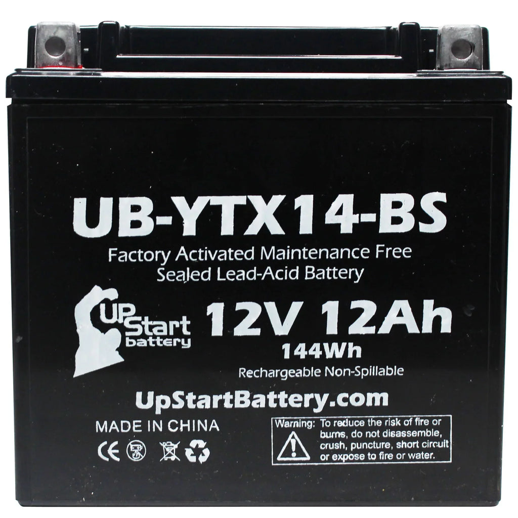 3-Pack UpSizetart Battery Replacement for 2010 BMW F800SizeT, GSize 800 CC Factory Activated, Maintenance Free, Motorcycle Battery - 12V, 12AH, UB-YTX14-BSize