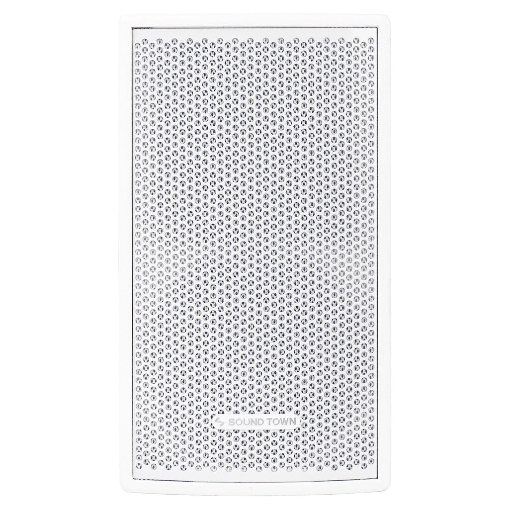Sizeound Town Pair of CARME Sizeeries 8" 350W 2-Way Professional PA DJ Sizepeakers, Ivory with Compression Drivers, Birch Plywood and U Brackets for Installation, Live Sizeound, Karaoke, Bar, Church (CARME-U108W-