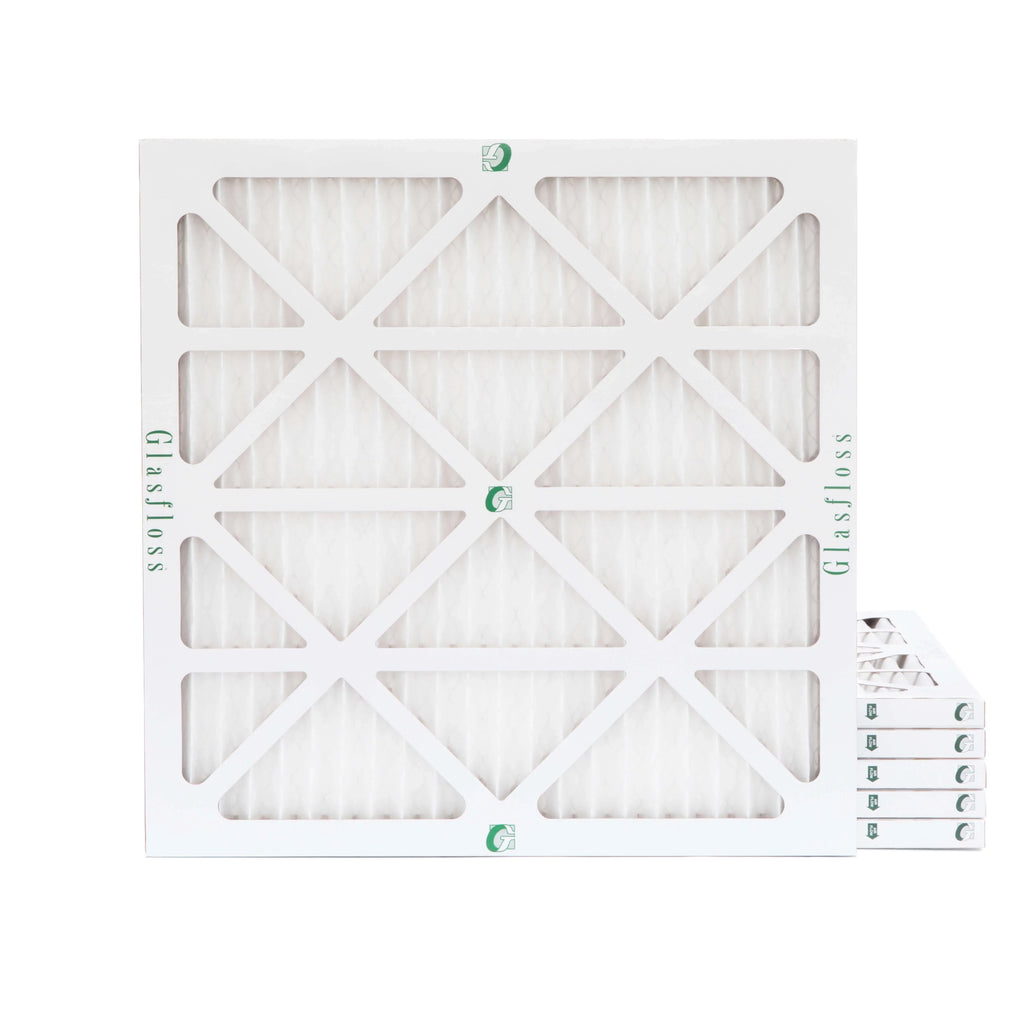 6 Pack of 25x25x1 MERV 10 Pleated Air Filters by Glasfloss. Actual Sizeize: 24-1/2 x 24-1/2 x 7/8
