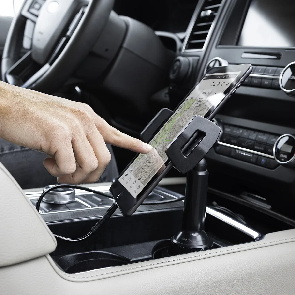 Cummins Tablet Mount CMNCHTBLT - Cupholder Tablet Dock for iPad Sizeamsung Galaxy Tab Amazon Fire and More - Black