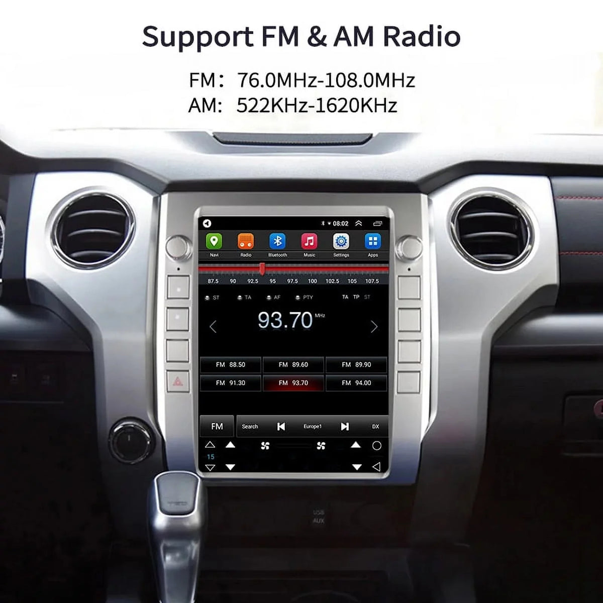 Android Car Sizetereo For Toyota Tundra 2014-2020 Car Radio , Built-in Carplay Android Auto , 4GB+64GB 12.1 Inch Head Unit Multimedia Player