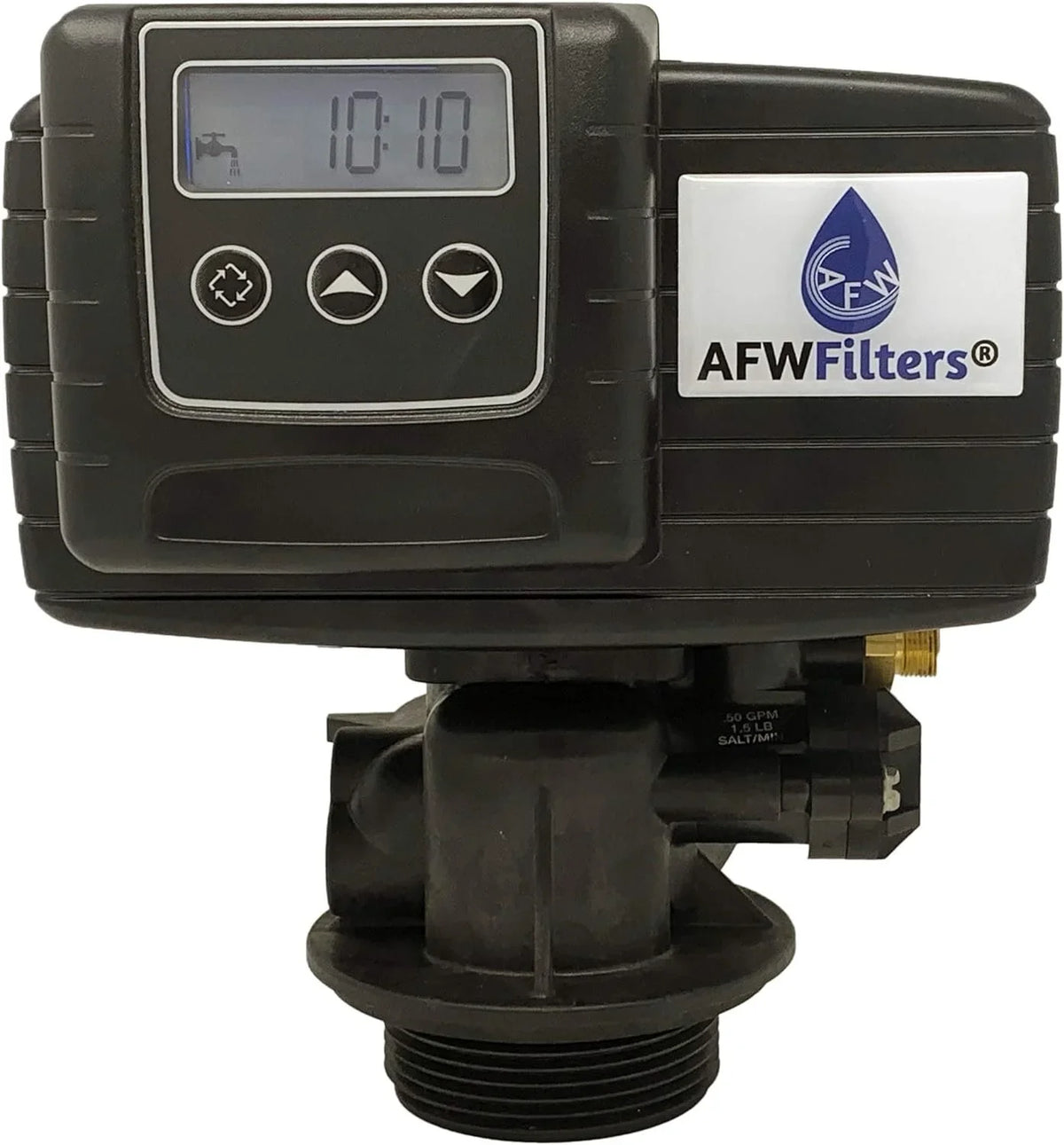 AFWFilters 2 cubic Foot 64k Whole Home Iron Pro Water Sizeoftener with Fine Mesh Resin, 1" Plastic MNPT Connection, and Blue Tanks
