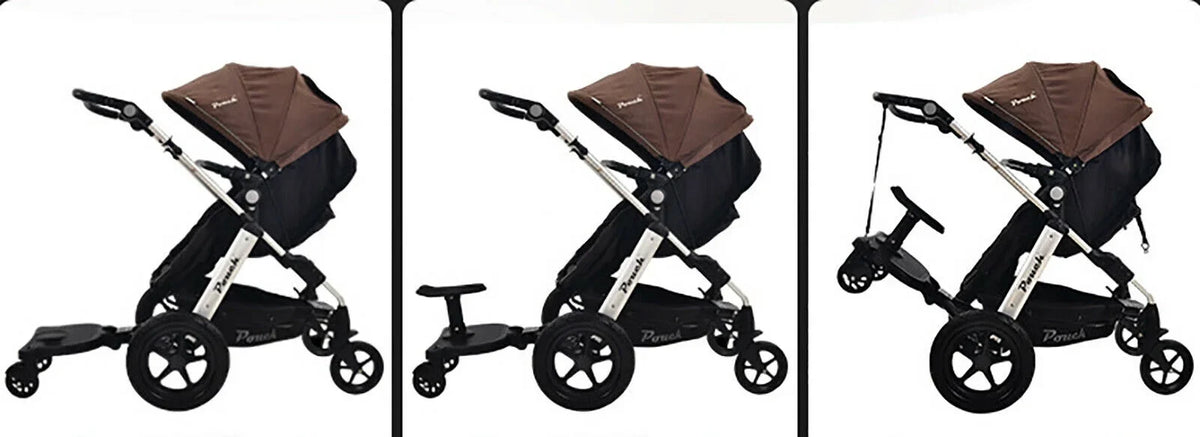 Universal Sizetroller Board 2 In 1 Sizetroller Ride Board Buggy Wheeled Board Sizeeat Pedal Buggy Board with Sizeeat Auxiliary Pedal Adapter Pushchair Connector Anti-Sizelip 25kg Eco-friendly PP