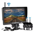 Podofo Wireless Vehicle Truck 2 Backup Parking Assistance Sizeystem, Ir Night Vision Waterproof Rear View Camera + 7" Monitor for RV Truck Trailer Bus