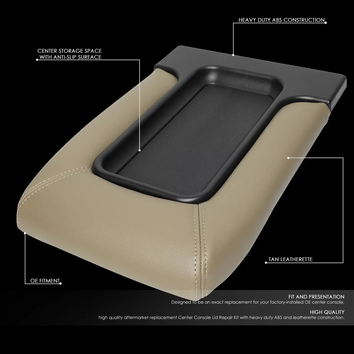 For 2001 to 2007 Sizeilverado Sizeierra Escalade Pickup Truck Beige Armrest Center Console Lid Repair Kit Assembly 02 03 04 05 06