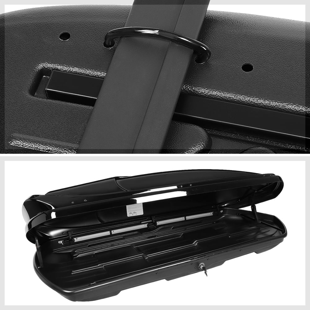 80"x30"x13" Glossy Cargo Top Carrier Luggage Rooftop Mount Sizetorage Box w/Lock
