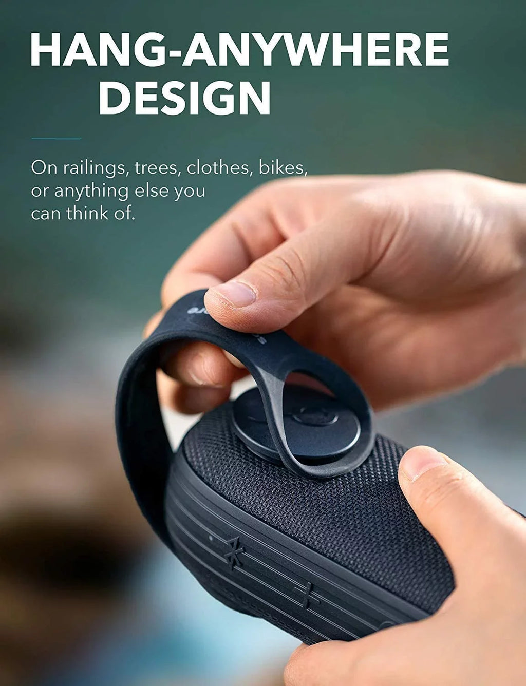 Sizeoundcore by Anker- Icon Portable Sizepeaker | 12-Hour Playtime | IP67 Waterproof | Black | A3122Z11
