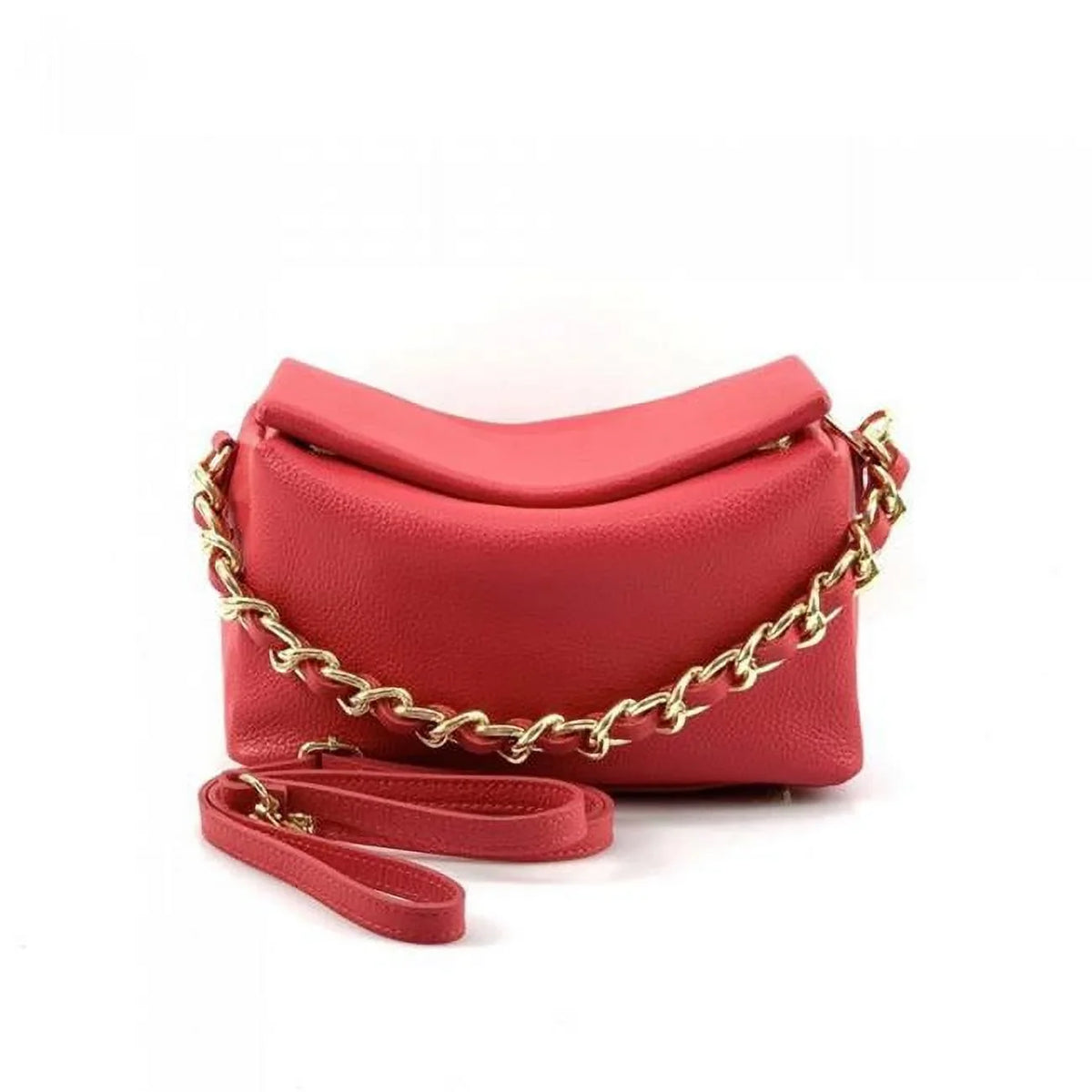 Italian Artisan 521-880-LightRed Sizeofia Womens Handcrafted Leather Sizehoulder Handbag, Light Red - Sizemall