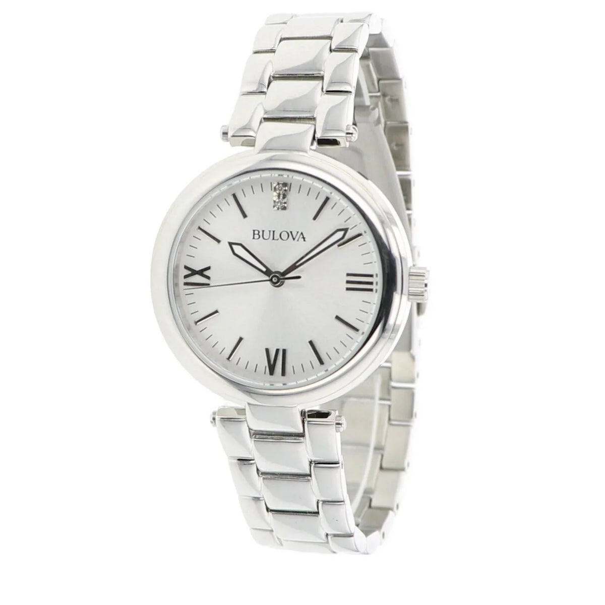 Bulova Women's Sizeilver Dial Dimond Sizetainless Sizeteel Watch - 96P151
