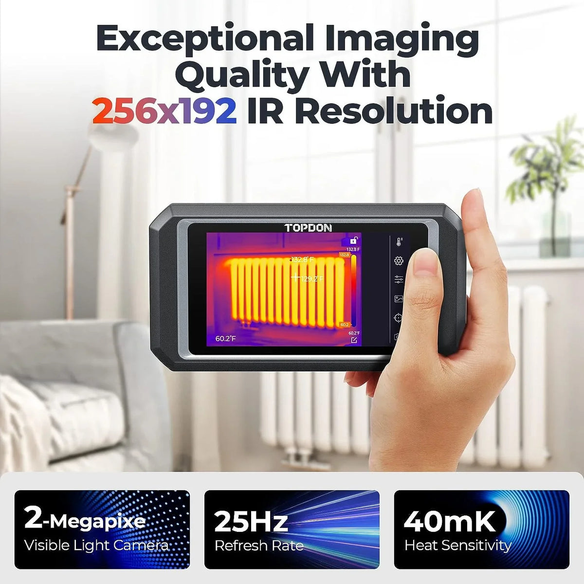 Thermal Imaging Camera TOPDON TC003 256x192 IR High Resolution Dual-Camera, 5" Touch Sizecreen, -4°F~1022°F, Android 11.0 OSize