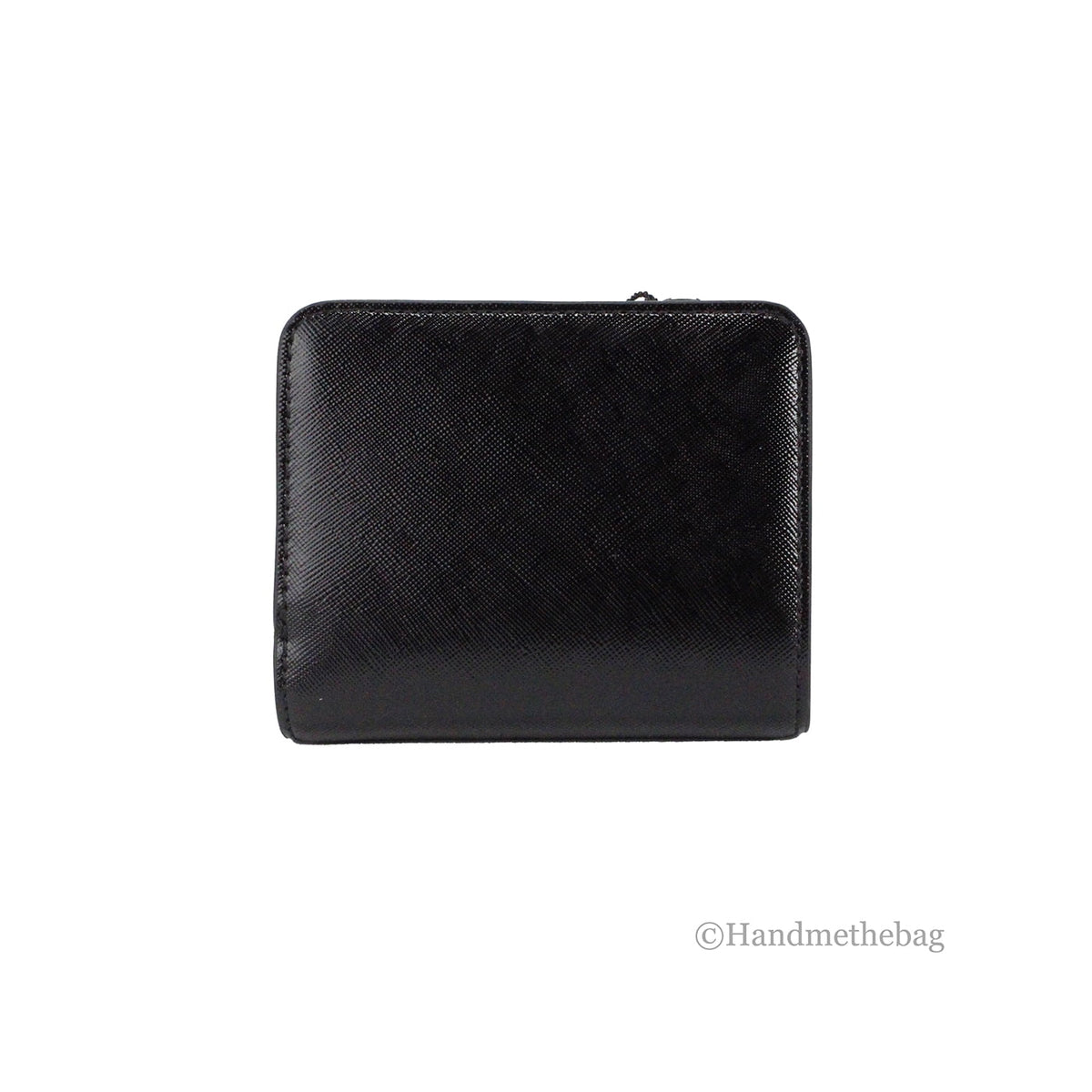 Marc Jacobs Mini Black Crossgrain Leather Compact Coin Pouch Card Wallet