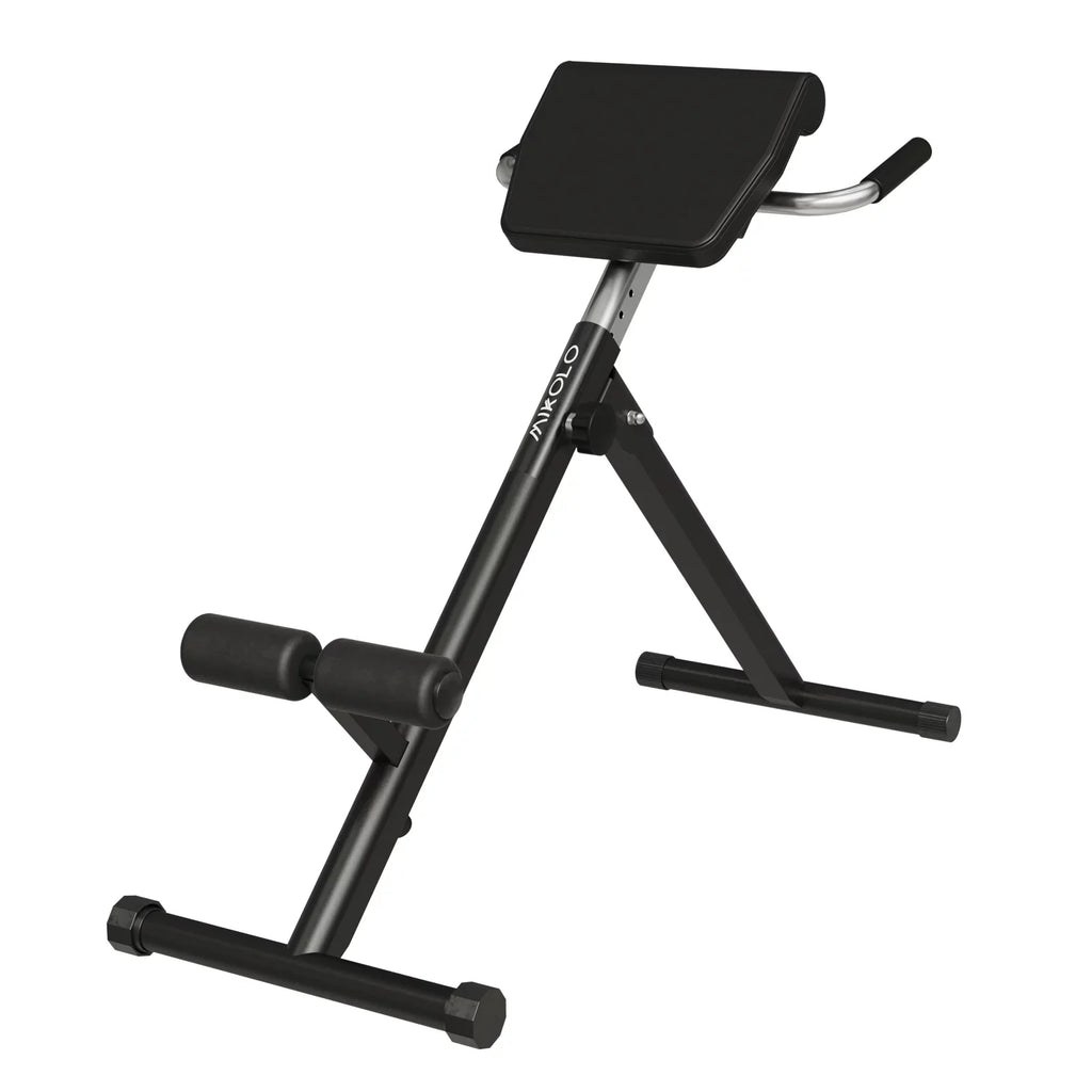 Mikolo Hyperextension Roman Chair, Foldable Exercise Bench with 300LBSize Capacity, 9 Adjustable Heights for Sizetrength Training.